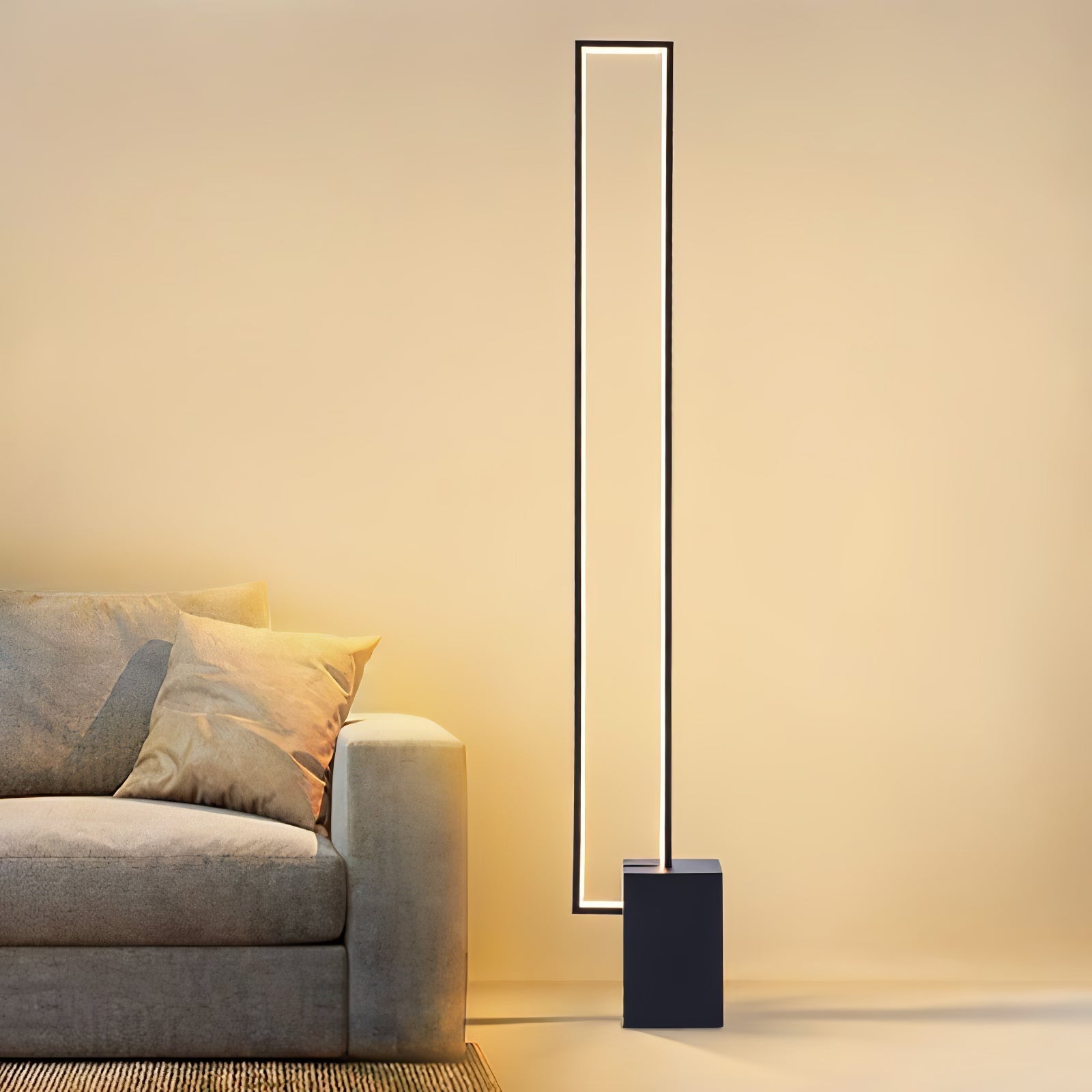 Minimalist Linear LED Standing Floor Lamp for Modern Living Room and Bedroom Reading