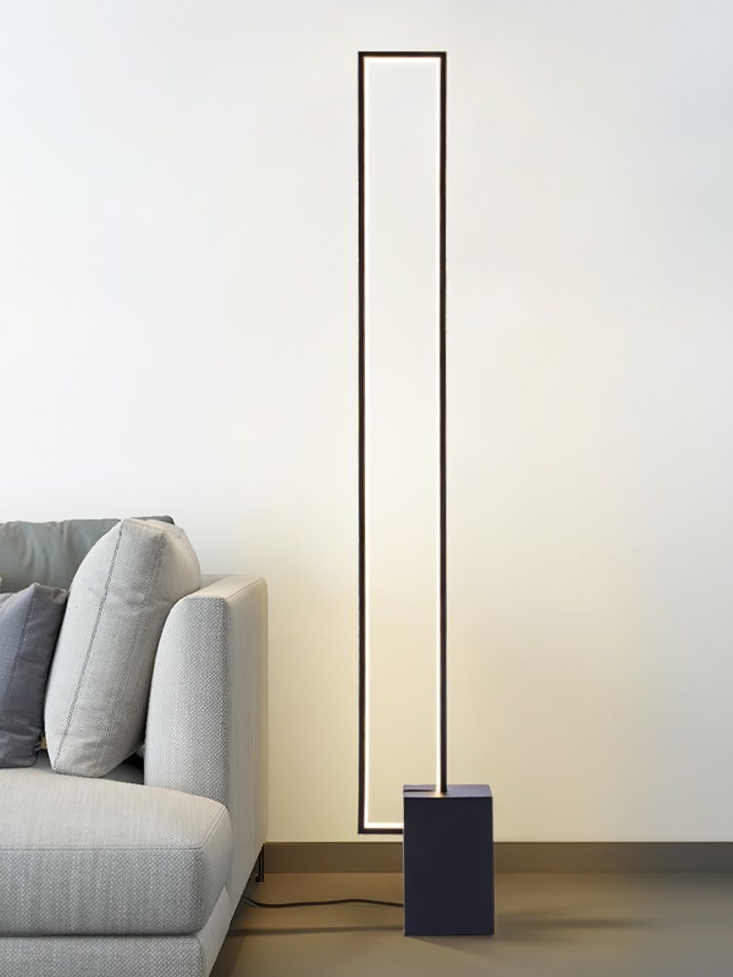 Minimalist Linear LED Standing Floor Lamp for Modern Living Room and Bedroom Reading