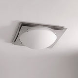 Modern Square Edged Glass LED Flush Mount Ceiling Light with Stainless Steel Frame