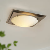 Modern Square Edged Glass LED Flush Mount Ceiling Light with Stainless Steel Frame