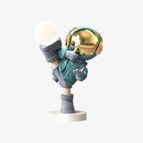 Kung Fu Astronaut Sculpture LED Floor Lamp with USB Charging and Resin Base