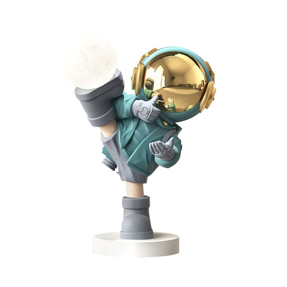 Kung Fu Astronaut Sculpture LED Floor Lamp with USB Charging and Resin Base