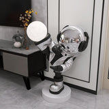 Kung Fu Astronaut Sculpture LED Floor Lamp with USB Charging and Resin Base