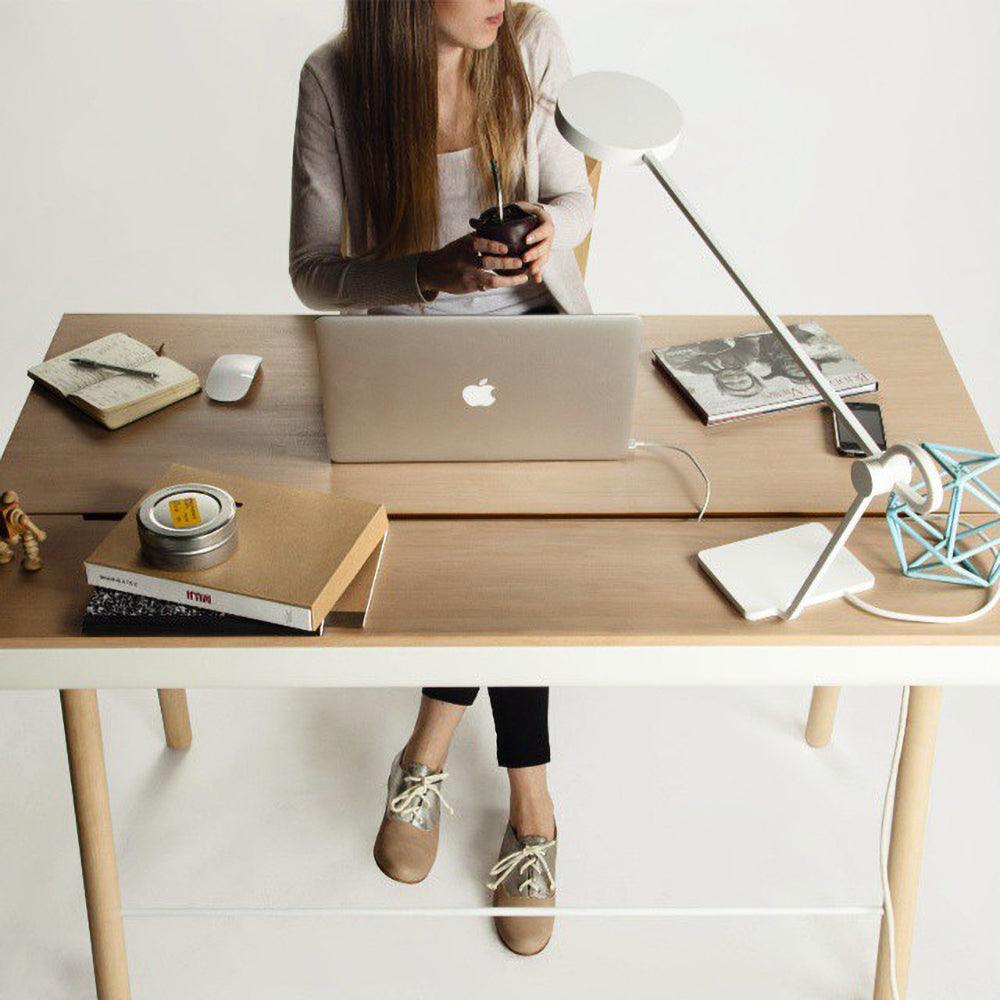 Modern Architectural Geometric LED Table Lamp for Contemporary Home Office and Living Spaces