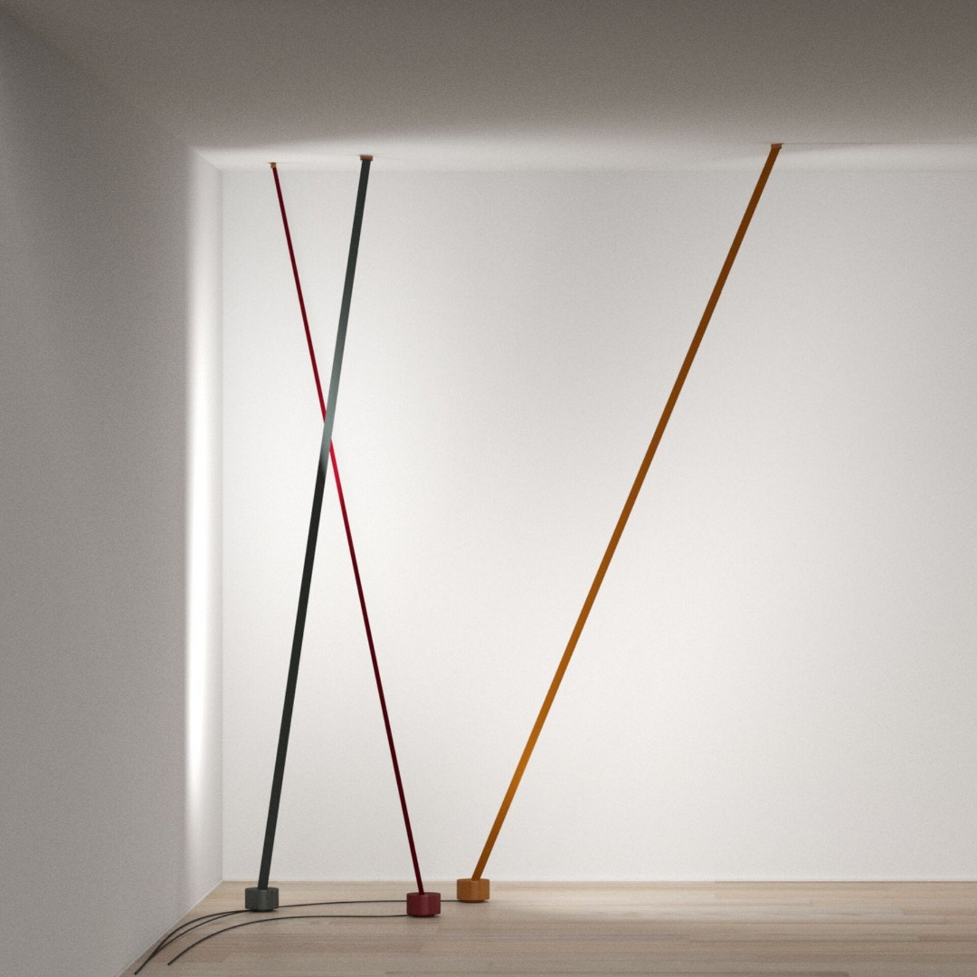 Modern Flexible Textile Floor to Ceiling LED Lamp Tension Based Adjustable Strip Lighting