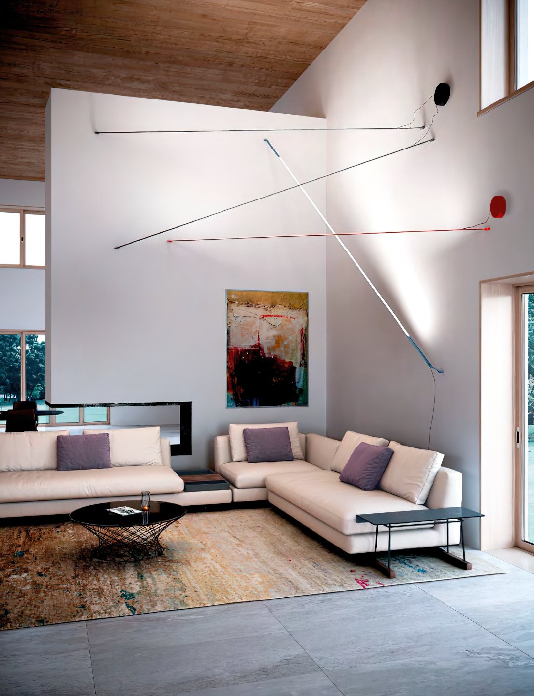 Modern Flexible Textile Floor to Ceiling LED Lamp Tension Based Adjustable Strip Lighting