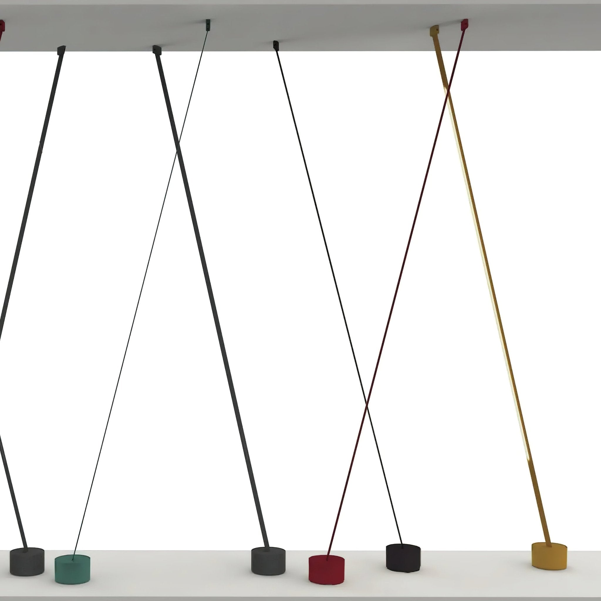 Modern Flexible Textile Floor to Ceiling LED Lamp Tension Based Adjustable Strip Lighting