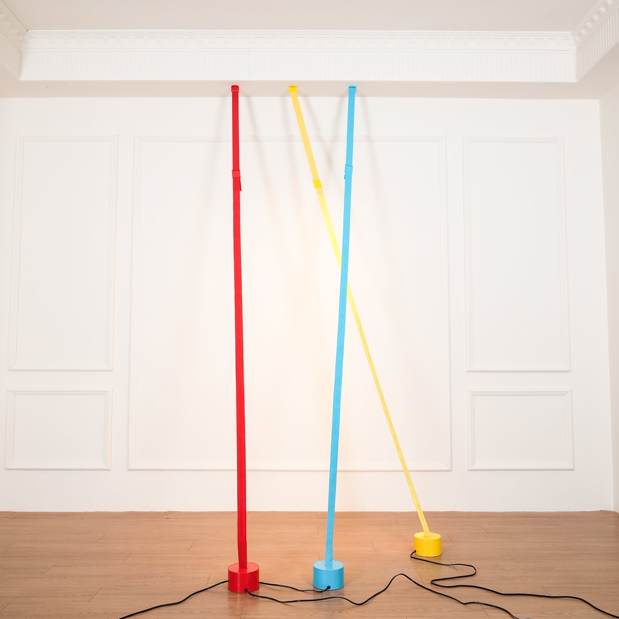 Modern Flexible Textile Floor to Ceiling LED Lamp Tension Based Adjustable Strip Lighting
