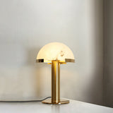 Contemporary Alabaster Stone Table Lamp with Bronze Finish for Luxury Bedroom and Office Lighting