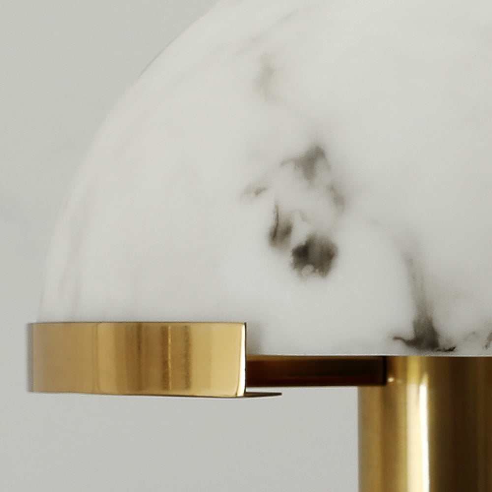 Contemporary Alabaster Stone Table Lamp with Bronze Finish for Luxury Bedroom and Office Lighting