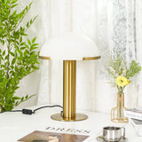 Contemporary Alabaster Stone Table Lamp with Bronze Finish for Luxury Bedroom and Office Lighting