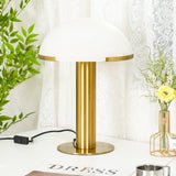 Contemporary Alabaster Stone Table Lamp with Bronze Finish for Luxury Bedroom and Office Lighting