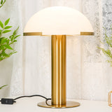 Contemporary Alabaster Stone Table Lamp with Bronze Finish for Luxury Bedroom and Office Lighting