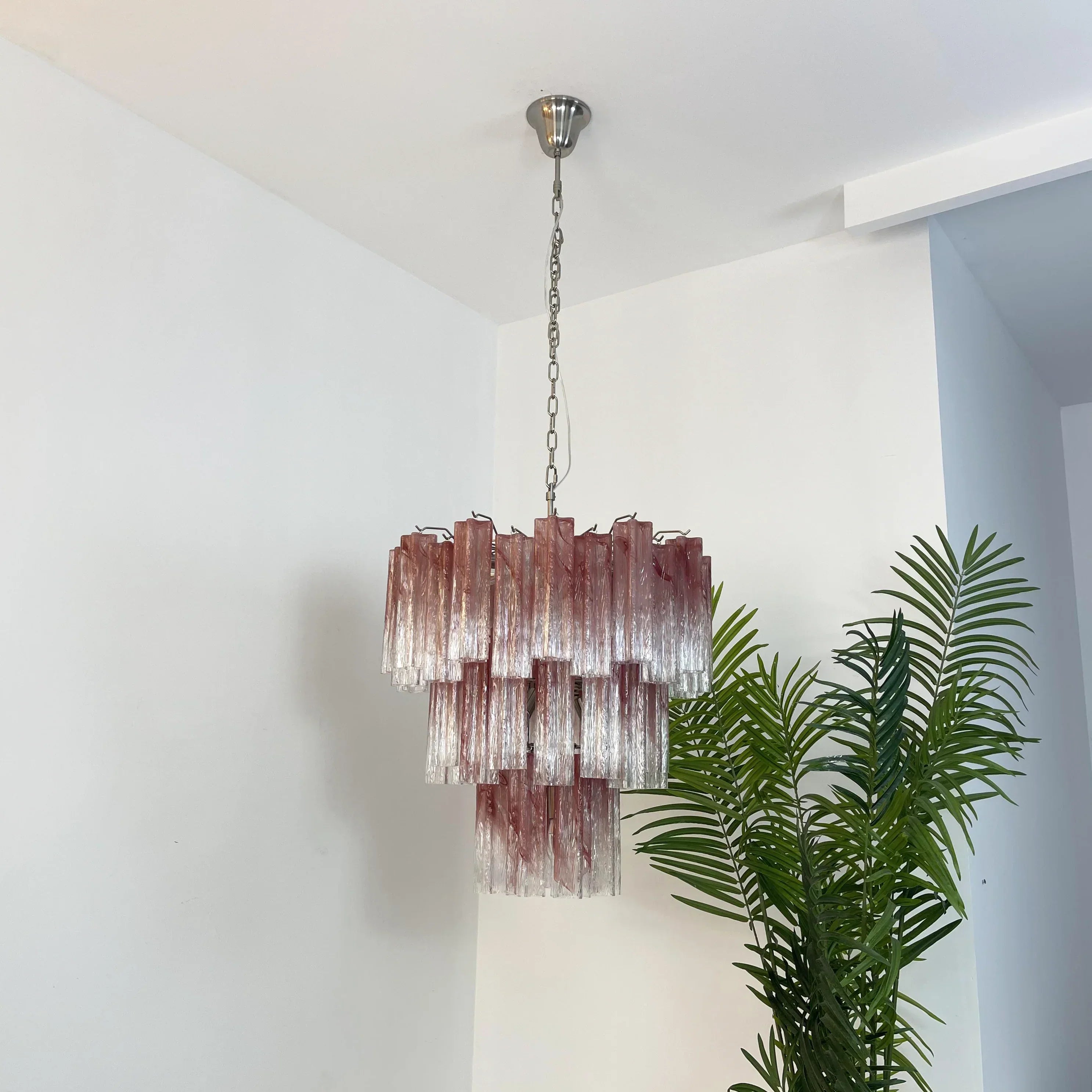 luxury-murano-pink-star-glass-chandelier-rose-gold-and-chrome-finish-ceiling-light