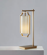 Elise Elegant Brass Table Lamp with White Fabric Drum Shade for Office and Living Room