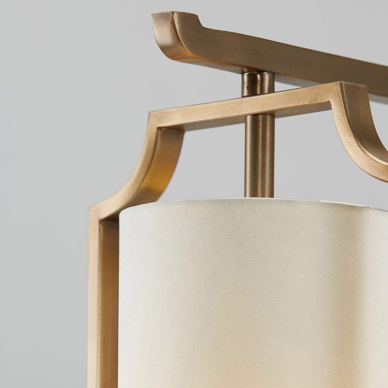 Elise Elegant Brass Table Lamp with White Fabric Drum Shade for Office and Living Room