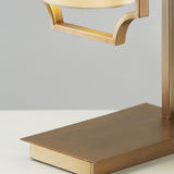 Elise Elegant Brass Table Lamp with White Fabric Drum Shade for Office and Living Room
