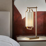 Elise Elegant Brass Table Lamp with White Fabric Drum Shade for Office and Living Room