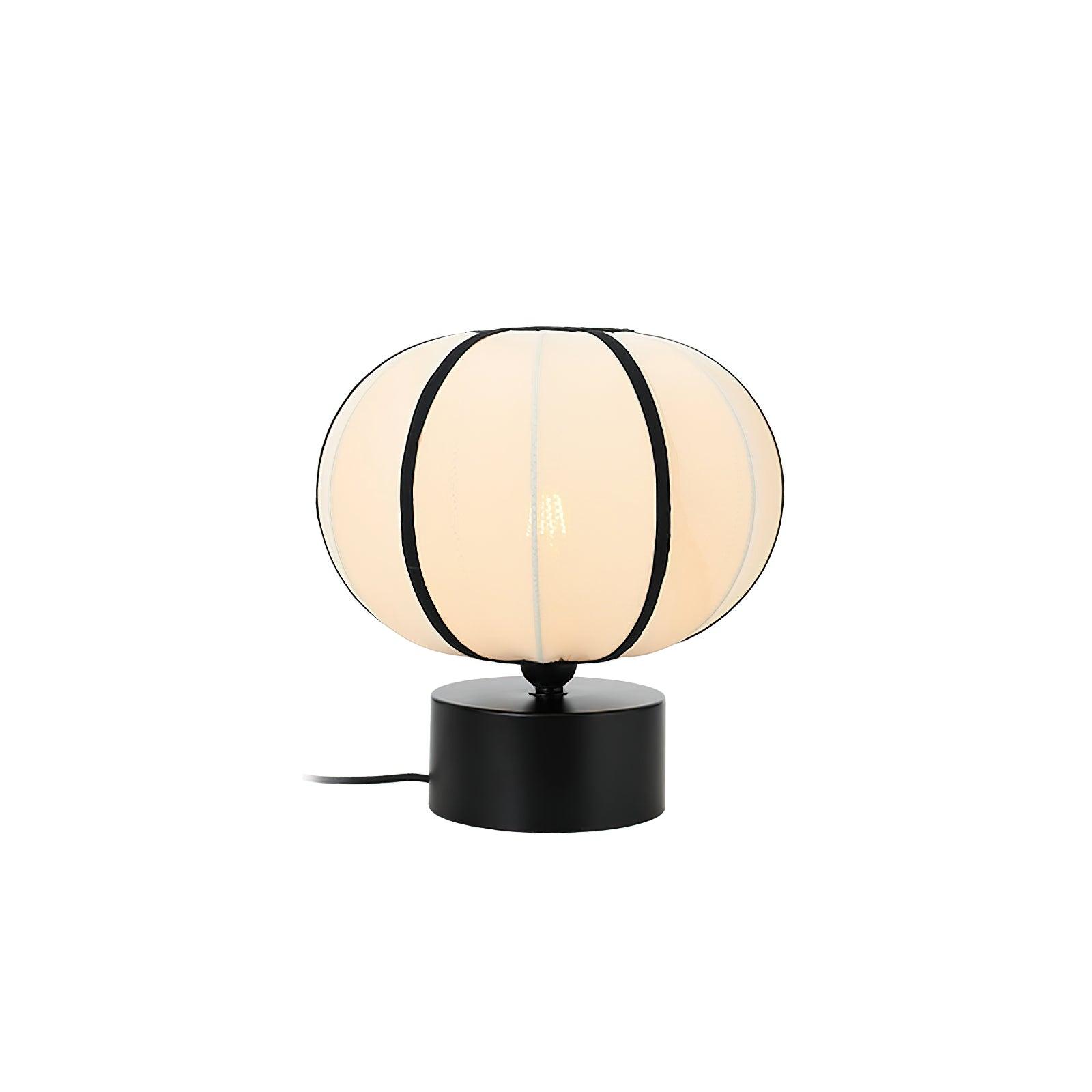 Contemporary Minimalist Table Lamp with Beige Fabric Shade and Black Metal Base