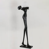 Modern Artistic Figure Floor Lamp with White Glass Globe Sculpture Standing Light