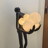 Modern Artistic Embrace Sculpture Floor Lamp with Radiant LED Glass Spheres