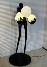 Modern Artistic Embrace Sculpture Floor Lamp with Radiant LED Glass Spheres