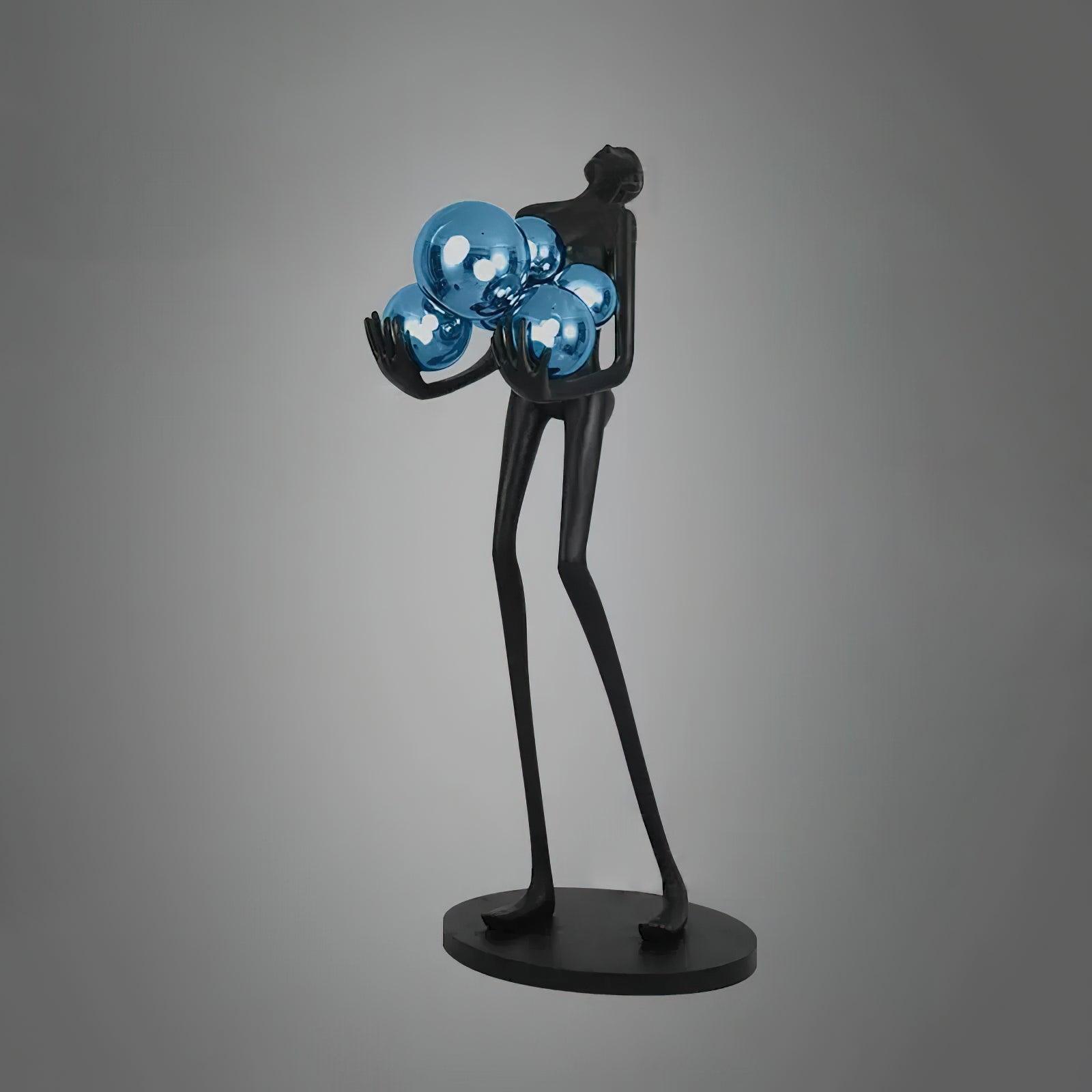 Modern Artistic Embrace Sculpture Floor Lamp with Radiant LED Glass Spheres