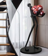 Modern Artistic Embrace Sculpture Floor Lamp with Radiant LED Glass Spheres