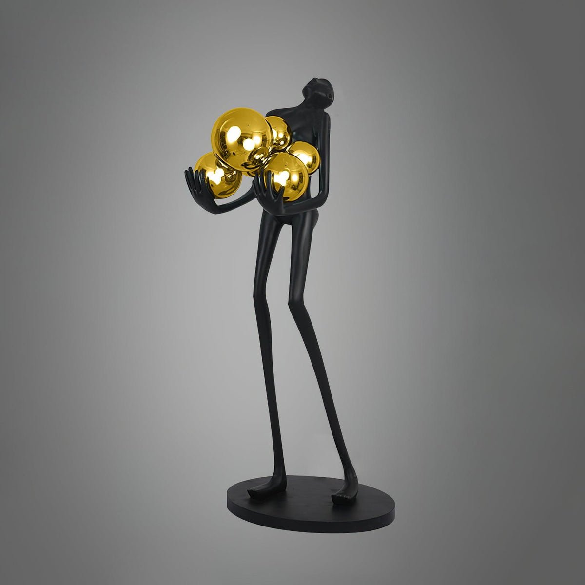 Modern Artistic Embrace Sculpture Floor Lamp with Radiant LED Glass Spheres