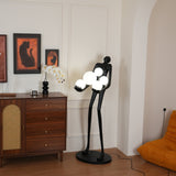 Modern Artistic Embrace Sculpture Floor Lamp with Radiant LED Glass Spheres