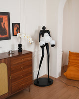 Modern Artistic Embrace Sculpture Floor Lamp with Radiant LED Glass Spheres
