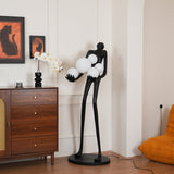 Modern Artistic Embrace Sculpture Floor Lamp with Radiant LED Glass Spheres