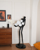 Modern Artistic Embrace Sculpture Floor Lamp with Radiant LED Glass Spheres