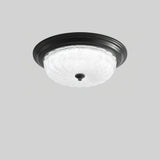 Emily Modern LED Flush Mount Ceiling Light Brass and Textured Glass Fixture for Indoor Home Decor
