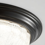 Emily Modern LED Flush Mount Ceiling Light Brass and Textured Glass Fixture for Indoor Home Decor