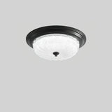 Emily Modern LED Flush Mount Ceiling Light Brass and Textured Glass Fixture for Indoor Home Decor