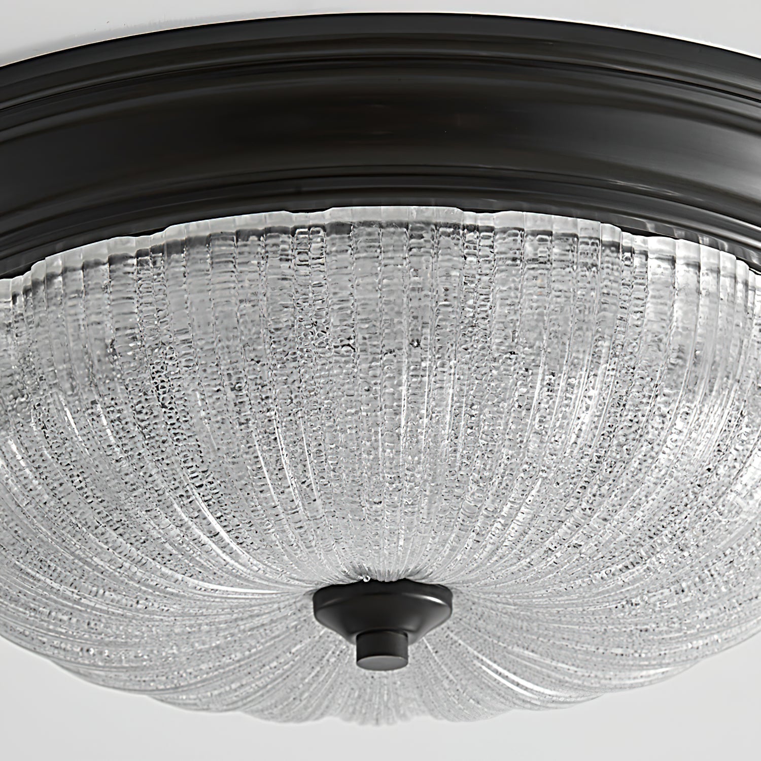 Emily Modern LED Flush Mount Ceiling Light Brass and Textured Glass Fixture for Indoor Home Decor