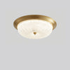 Emily Modern LED Flush Mount Ceiling Light Brass and Textured Glass Fixture for Indoor Home Decor