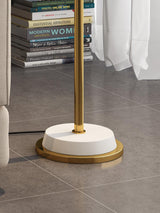 Emmental Mid Century Modern Slender Iron Floor Lamp with Adjustable Shade Gold Finish