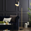 Emmental Mid Century Modern Slender Iron Floor Lamp with Adjustable Shade Gold Finish