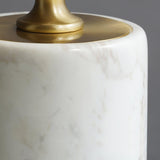 Mid Century Modern Marble and Hand Painted Bamboo Glass Table Lamp for Bedroom and Office