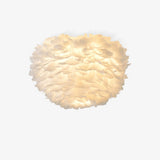 Modern Goose Feather Ceiling Lamp for Bedroom and Living Room Decor