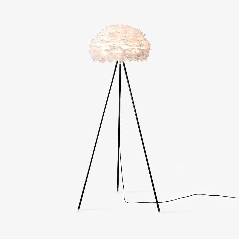 Modern Eos Style Natural White Feather Floor Lamp for Elegant Living Room Lighting
