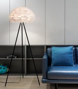 Modern Eos Style Natural White Feather Floor Lamp for Elegant Living Room Lighting