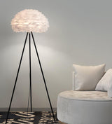 Modern Eos Style Natural White Feather Floor Lamp for Elegant Living Room Lighting