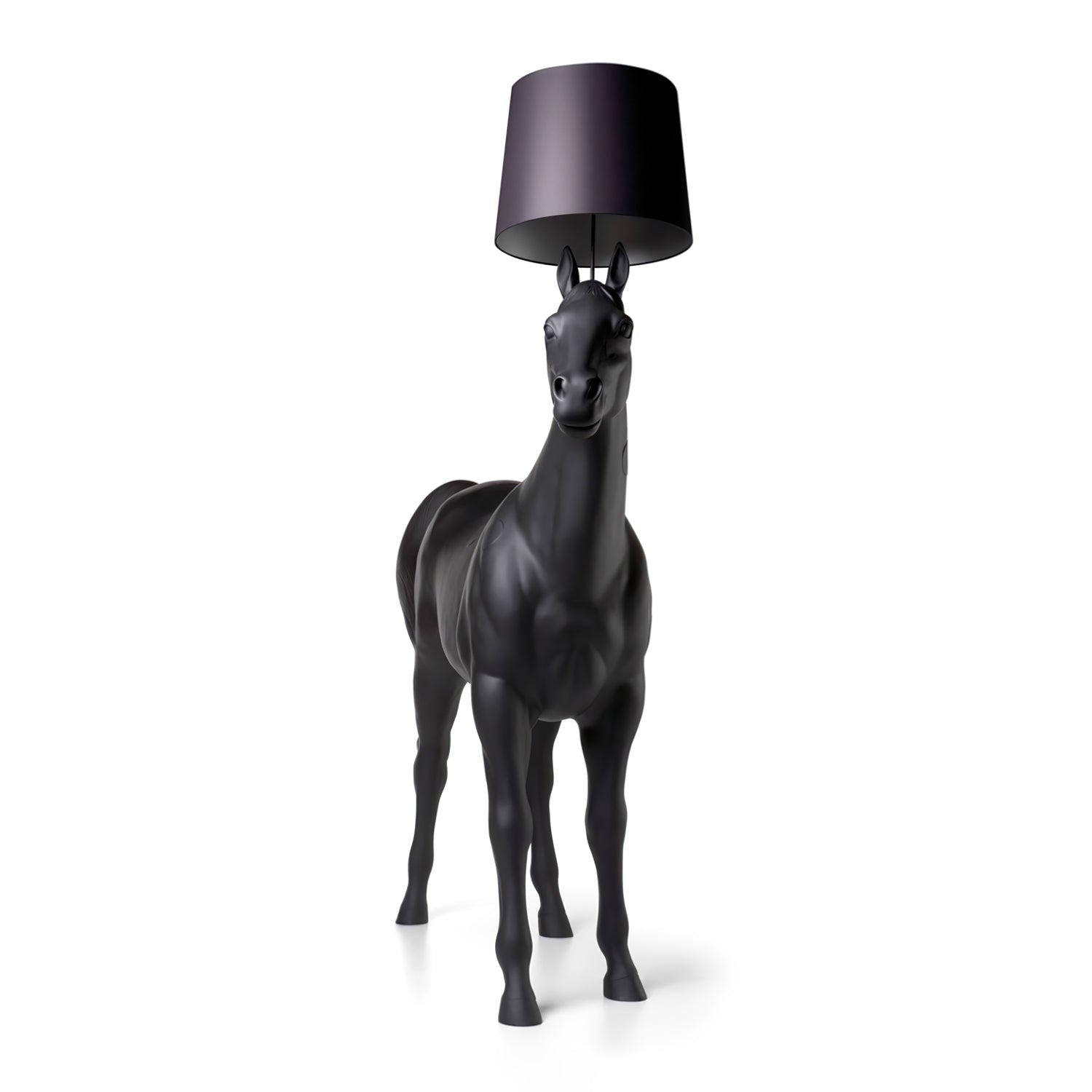 Artistic Horse Statue Standing Lamp Modern Black Sculptural Floor Light Fixture
