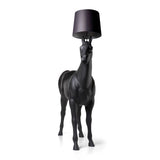 Artistic Horse Statue Standing Lamp Modern Black Sculptural Floor Light Fixture