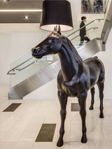 Artistic Horse Statue Standing Lamp Modern Black Sculptural Floor Light Fixture