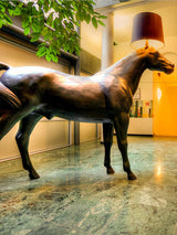 Artistic Horse Statue Standing Lamp Modern Black Sculptural Floor Light Fixture