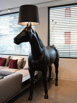Artistic Horse Statue Standing Lamp Modern Black Sculptural Floor Light Fixture
